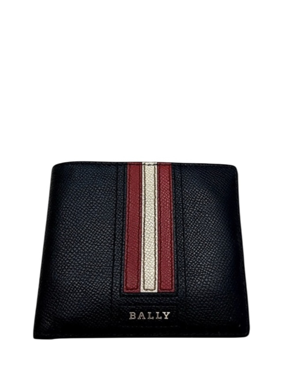 BALLY - BLACK RED WHITE ALL LEATHER TALEK BIFOLD WALLET